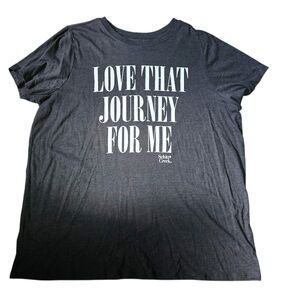 Pre-Owned Torrid Size 2 Grey White Love That Journey For Me Short Sleeve Shirt